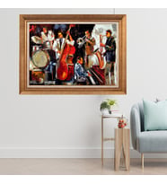 Altın Varaklı Çerçeveli Paspartulu  Tablo zv1480 (Gold)