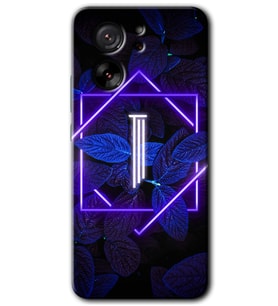 Xiaomi Mi 13T Pro Kılıf HD Desen Baskılı Arka Kapak - Dark Neon Yaprak I Harfi