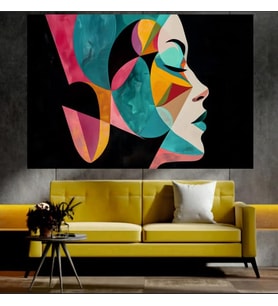 Kadın Temalı Sürreal Sanatsal Dekoratif Duvar Tablosu (70x100 cm)