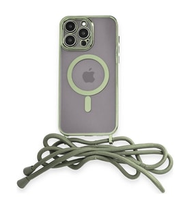 Apple İphone 12 Pro Kılıf Divo Lazer Askılı Magsafe Kapak - Koyu Yeşil