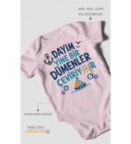 Dayım yine bir dümenler çeviriyor Kısa Kollu Bebek Body %100 Pamuk