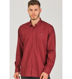 G725 DEWBERRY ERKEK GÖMLEK-BORDO