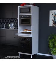 Modilayn ELİT SİLVA 59,6 cm x 192,2 cm x 56 cm Tek Kapaklı Ankastre Fırın Dolabı