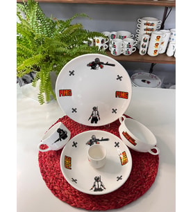 TEBAK COLLECTİON 5 parça PUBG MODEL ÇOCUK YEMEK TAKIMI BESLENME SETİ