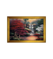 Manzara Temalı Kanvas Tablo 50 x 70 cm Gold Çerçeve