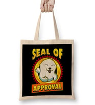 Cute & Funny Seal Of Approval Baby Seal Cub Pun Bez Çanta Uzun Saplı