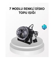 Mey İthalat® 7 Renk Modlu Müzik Sensörlü Disko Topu – LED Işıklı Parti Aydınlatması