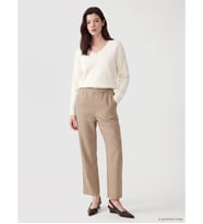 LCW Comfort Bej Beli Lastikli Kadın Pantolon