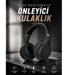 Kulak Üstü Kablosuz Bluetooth Kulaklık Gürültü Önleyici Ayarlanabilir