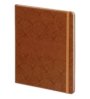 Kişiye Özel İsim veya Logolu Yazılı Desenli Termo Deri Defter - Büyük Boy (19.5x25) Kareli Tasarım