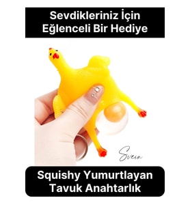 Squishy Yumurtlayan Tavuk Anahtarlık Civciv İlginç Komik Sevmli Aksesuar Hediye Oyuncak Arkadaşa