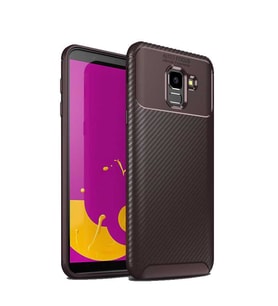 Samsung Galaxy J6 Kılıf Esnek Soft Karbon Tasarım Legion Serisi (Kahverengi)