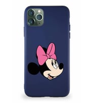 Apple iPhone 11 Pro Max Soft Premier Kapak Minnie Mouse-A Tasarımlı Silikon Kılıf - Lacivert (Şeffaf)
