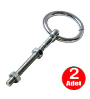 6mm Halkalı Somunlu Civata Kapı Kilit Askısı Vida -2 Adet