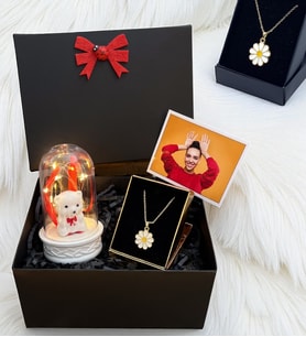 Kolyeli Size Özel Fotoğraflı Hediye Kutusu - Premium Kişiye Özel Hediye Seti (Model 4)