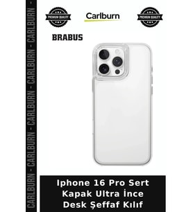Iphone 16 Pro Sert Kapak Ultra İnce Desk Şeffaf Kılıf Cep Kapağı Mobil Aksesuar Telefon Koruma