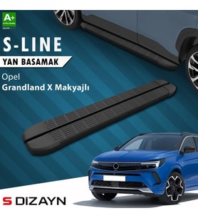 S-Dizayn Opel Grandland X Makyajlı Hybrid S-Line Siyah Yan Basamak 183 Cm 2021-2024 A+ Kalite