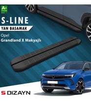 S-Dizayn Opel Grandland X Makyajlı Hybrid S-Line Siyah Yan Basamak 183 Cm 2021-2024 A+ Kalite