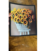 TAŞLI AYÇİÇEĞİ ARMA DİKİŞ APLİKE 24X21 CM