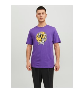 Jack & Jones Mor Erkek Smile Kuru Kafa T-shirt - 12232656