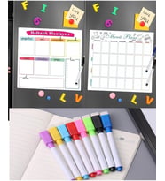Magnet 2 Adet Haftalık Menü Planlayıcı Magnet Mıknatıslı Yazı Tahtası Pano Ve 6 Adet Kalem