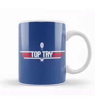 Top Gun Top Try Rugby Ball Logo Kupa Bardak Porselen