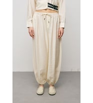 Kadın Lyocell Luxe İpeksi Dokulu Jogger Pantolon (Ekru)