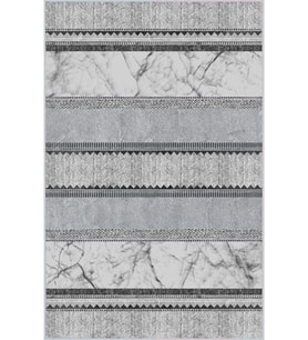 Eliana Home Baskılı, Yıkanabilir Kaymaz Taban Salon Halısı LNA1350-HT362 100x150 cm (Gri)