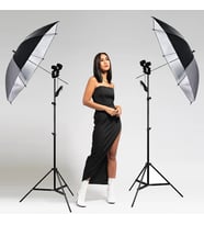 Godox UB-002 40" 101cm Gümüş Şemsiye Çift Duylu İkili Set Bundle