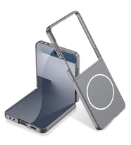 Samsung Galaxy Z Flip 7 Kılıf M-safe Şarj Özellikli Sert Kıpta Kapak (Gri)
