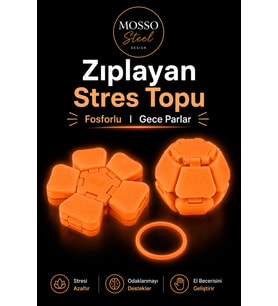 Fosforlu Gece Parlayan Zıplayan Stres Topu Clicker Stres Topu – Lastik Mekanizmalı 3D Baskı Mekanik Fidget Oyuncak - Hoplaç - Zıplaç