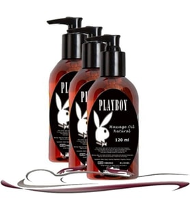 Playboy Natural Aromaterapi Massage Oil Kokusuz Vücut Masaj Yağı 3 Adet 120 ml
