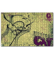 Cakapuzzle Kedi Detaylı Kesit Çizim  Puzzle Yapboz MDF (Ahşap) (120 Parça)