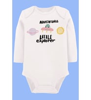Organik Baskılı Pamuklu Unisex Bebek Body UZUNKOLE106