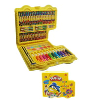 Boya ve Aktivite Seti 64 Parça 1 Paket Play Doh Kırtasiye Seti Kuru Boya Sulu Boya Pastel Boya Keçeli Kalem (Çok Renkli)