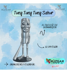 Silver Gümüş Tung Tung Tung Sahur Figür 12cm