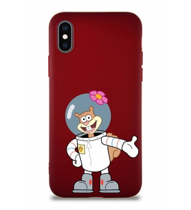 Apple iPhone X Soft Premier Kapak Sandy Tasarımlı Silikon Kılıf - Mürdüm (Şeffaf)