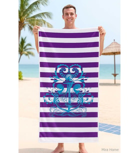SeaDream Tropikal Desenli Plaj Havlusu 70X140 Cm Çapa