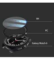 Galaxy Watch 6 Classic 47mm Sert PC Kasa ve Ekran Koruyucu Watch Gard 29 (Siyah)