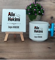 Aile Hekimi Hediye Seti Kupa Bardak T Kulplu ve Dekoratif Taş Doktora Tıp Bayramı Hediyesi (Model 3)