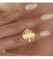 Kişiye Özel Hayat Ağacı İsim Kolye 925K Gümüş (Gold)