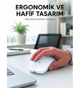 Profesyonel Kablosuz Bluetooth Mouse Çift Modlu Şarjlı Ergonomik Fare