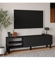 İnarch Dizayn River 150 cm Modern TV Sehpası – Kapaklı ve Raflı Tasarım (Antrasit)