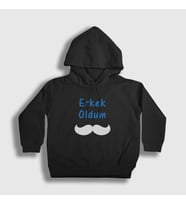 Presmono Unisex Çocuk Beyaz Erkek Oldum Sünnet Kapüşonlu Sweatshirt 553570tt (Siyah)