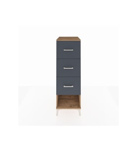 Kronos Dolap 3 Çekmeceli 44x59x134 Çam-Antrasit