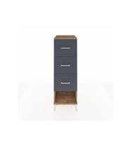 Kronos Dolap 3 Çekmeceli 44x59x134 Çam-Antrasit