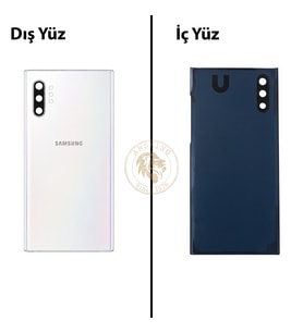 Samsung Note 10 Plus Beyaz Arka Pil Kapağı Batarya Kapağı Lazer Kesim Back Cover