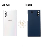 Samsung Note 10 Plus Beyaz Arka Pil Kapağı Batarya Kapağı Lazer Kesim Back Cover
