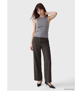LCW Vision Gri Loose Fit Geniş Paça Kadın Pantolon