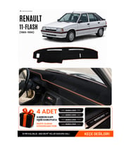 RENAULT 11 FLASH (1989-1996) Uyumlu Torpido Örtüsü Torpido Kılıfı - Siyah Kahverengi